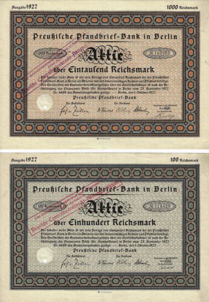 Preußische Pfandbrief-Bank in Berlin, 1927