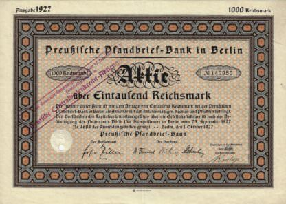 Preußische Pfandbrief-Bank in Berlin, 1927 – Bild 2