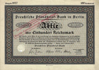 Preußische Pfandbrief-Bank in Berlin, 1927 – Bild 3