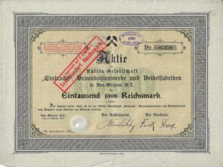 Eintracht Braunkohlenwerke und Briketfabriken, Neu-Welzow, Niederlausitz, Oktober 1917