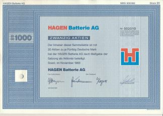 Hagen Batterie AG, 1983, 1000 DM