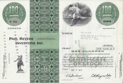 Paul Revere Investors Inc. - 7.10.1971 - US-Venture-Capital-Bank