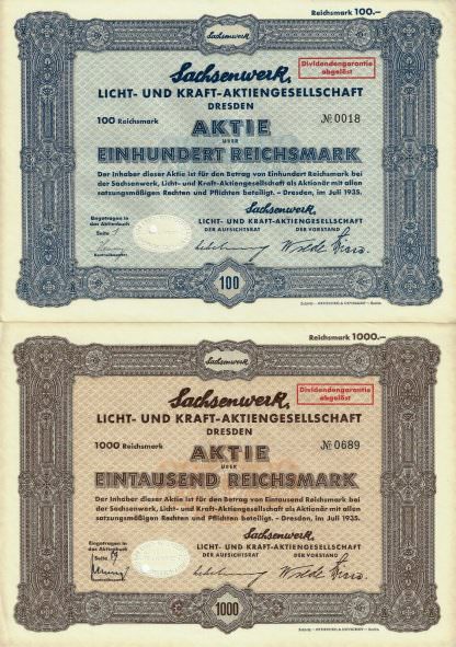 Sachsenwerk Licht- und Kraft-Aktiengesellschaft Dresden, 1935