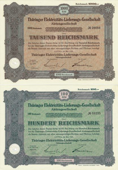 Thüringer Elektricitäts-Lieferungs-Gesellschaft AG, Mai 1929, Gotha
