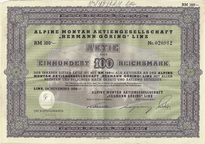 Alpine Montan Aktiengesellschaft "Hermann Göring" Linz (heute Voestalpine)