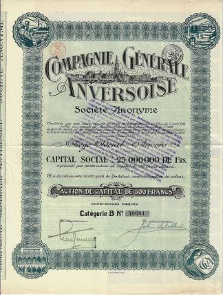 Compagnie Generale Anversoise S.A. - 1920
