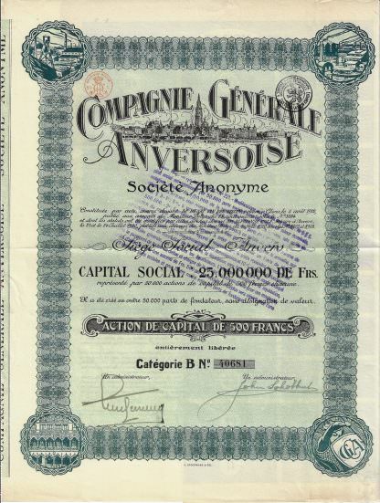 Compagnie Generale Anversoise S.A. - 1920