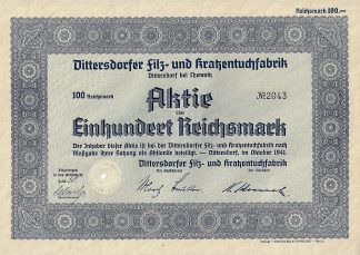Dittersdorfer Filz- und Kratzentuchfabrik Dittersdorf bei Chemnitz