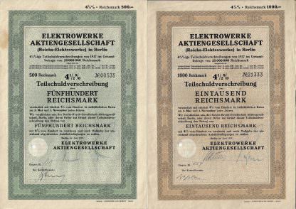 Elektrowerke Aktiengesellschaft (Reichs-Elektrowerke) in Berlin