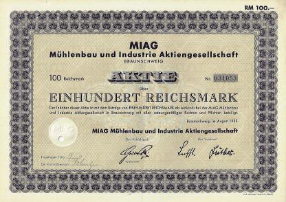 MIAG Mühlenbau und Industrie Aktiengesellschaft, Braunschweig