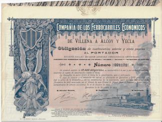 Compañia de los Ferrocarriles Economicos de Villena Alcoy y Yecla, Barcelona 1902