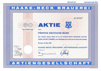 Haacke-Beck Brauerei, Aktiengesellschaft Bremen, 1985