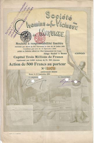 Societe des Chemins de fer Vicinaux du Mayumbe, Buma (Kongo), 1898