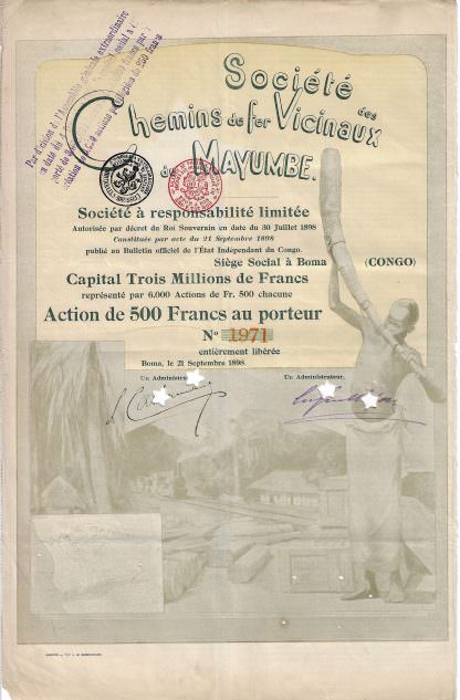 Societe des Chemins de fer Vicinaux du Mayumbe, Buma (Kongo), 1898
