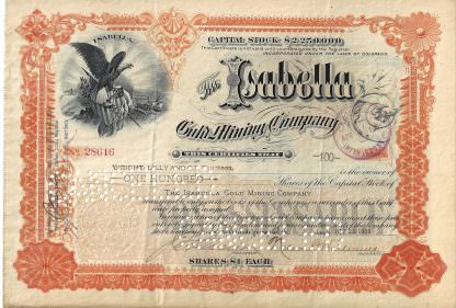 The Isabella Gold Mining Company, 1900