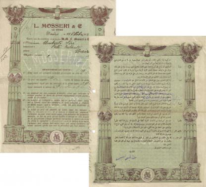 MM. L.Mosseri & Co. Le Caire (französischer und arabischer Text)