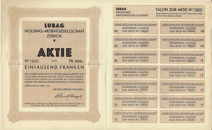 Lubag Holding-Aktiengesellschaft Zürich, 1929 – Bild 2