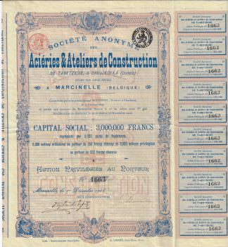 S.A. des Acieries & Ateliers de Construction de Taretzkoie, a Droujkofka (Donetz), 1906