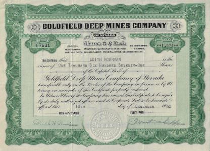 Goldfield Deep Mines Company of Nevada, Esmeralda County, 1960