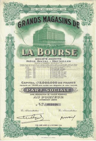 Grands Magasins de la Bourse S.A.- Börse Brüssel