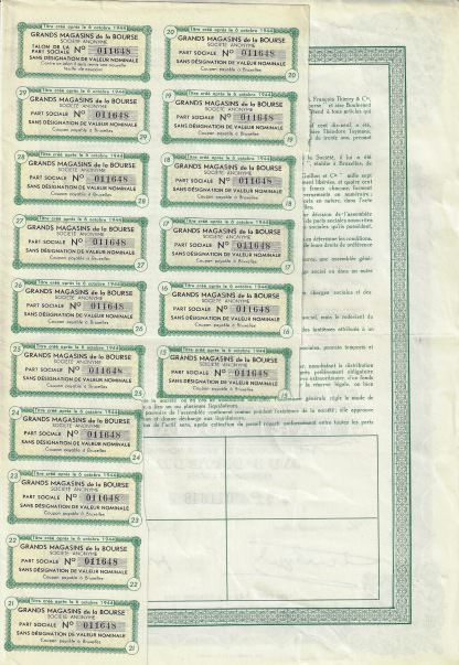 Grands Magasins de la Bourse S.A.- Börse Brüssel – Bild 3