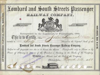 Lombard and South Streets Passenger Railway Company, 1881