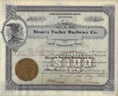 Sloan's Valley Railway Co., 1906