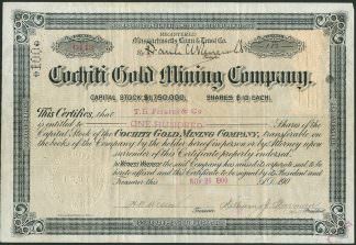 Cochiti Gold Mining Company, New Mexico, 1900
