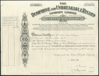 The Duophone and Unbreakable Record Company Limited, 1929