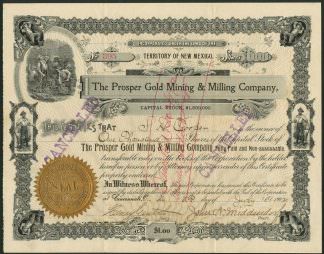 The Prosper Gold Mining & Milling Company, New Mexico, 1902
