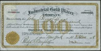 Industrial Gold Placer Company, New Mexico, 1898