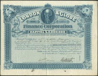 London & Globe Finance Corporation Limited, 1897 (James Whittaker Wright)