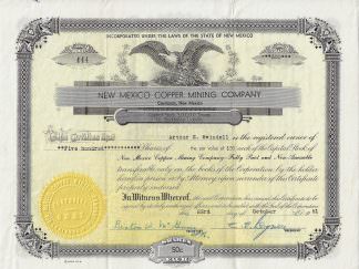 New Mexico Copper Mining Company, Carrizozo, 1951