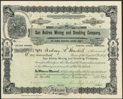 The San Pedro Placer Mining Company, New Mexico, 1890