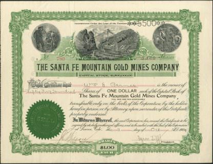 Santa Fe Mountain Gold Mines Company, Colorado,1904