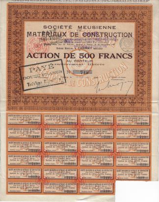 Societe Meusienne Materiaux de Construction S.A., Charny (Meuse), 1920