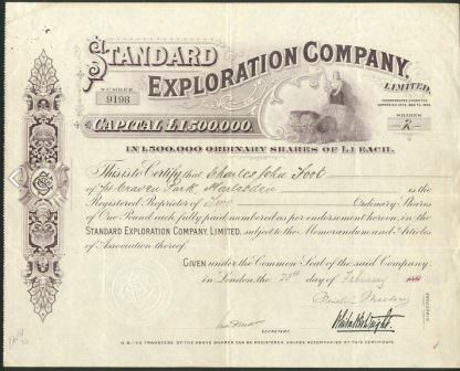 Standard Exploration Company, 1900 (James Whittaker Wright)