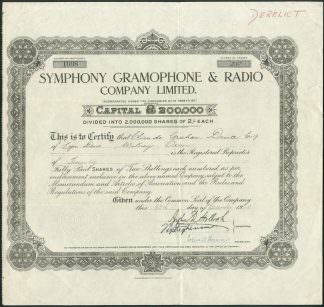 Symphony Gramophone & Radio Company Limited, 1928