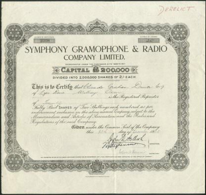 Symphony Gramophone & Radio Company Limited, 1928