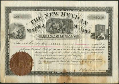 The New Mexican Mining & Milling Company, New Mexico, 1884