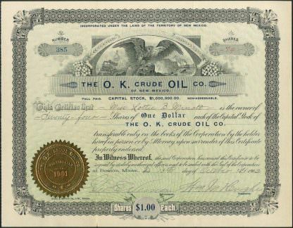 The O.K. Crude Oil Co., 1902