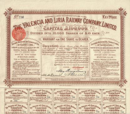 The Valencia and Liria Railway Company Limited, 1888