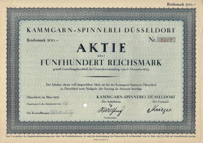 Kammgarn-Spinnerei Düsseldorf, 1925