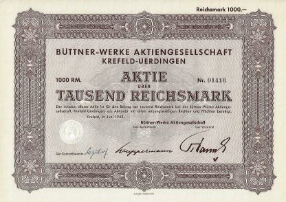 Büttner-Werke Aktiengesellschaft Krefeld-Uerdingen, 1942