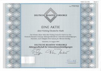 Deutsche Beamtenvorsorge Aktiengesellschaft für Unternehmensbeteiligungen, 1994