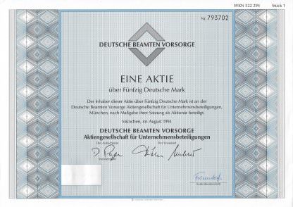 Deutsche Beamtenvorsorge Aktiengesellschaft für Unternehmensbeteiligungen, 1994