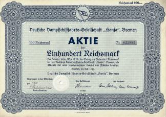 Deutsche Dampfschifffahrts-Gesellschaft "Hansa", Bremen, 1933