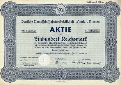 Deutsche Dampfschifffahrts-Gesellschaft "Hansa", Bremen, 1933