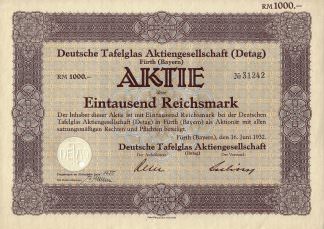 Deutsche Tafelglas Aktiengesellschaft (Detag), Fürth (Bayern)