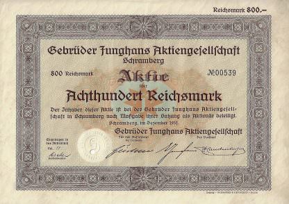 Gebrüder Junghans Aktiengesellschaft Schramberg, 1941